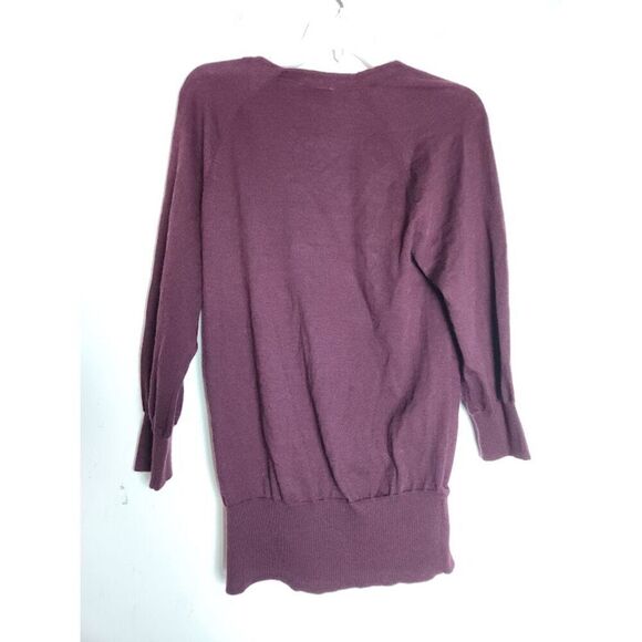Ann Taylor Loft Burgunday Purple Faux Wrap Pullover Wool Blend Sweater size XL - Picture 5 of 6